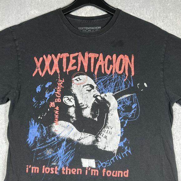XXXTentacion T Shirt Men’s Large Black Short Sleeve “I’m Lost Then I’m Found” - Picture 2 of 9